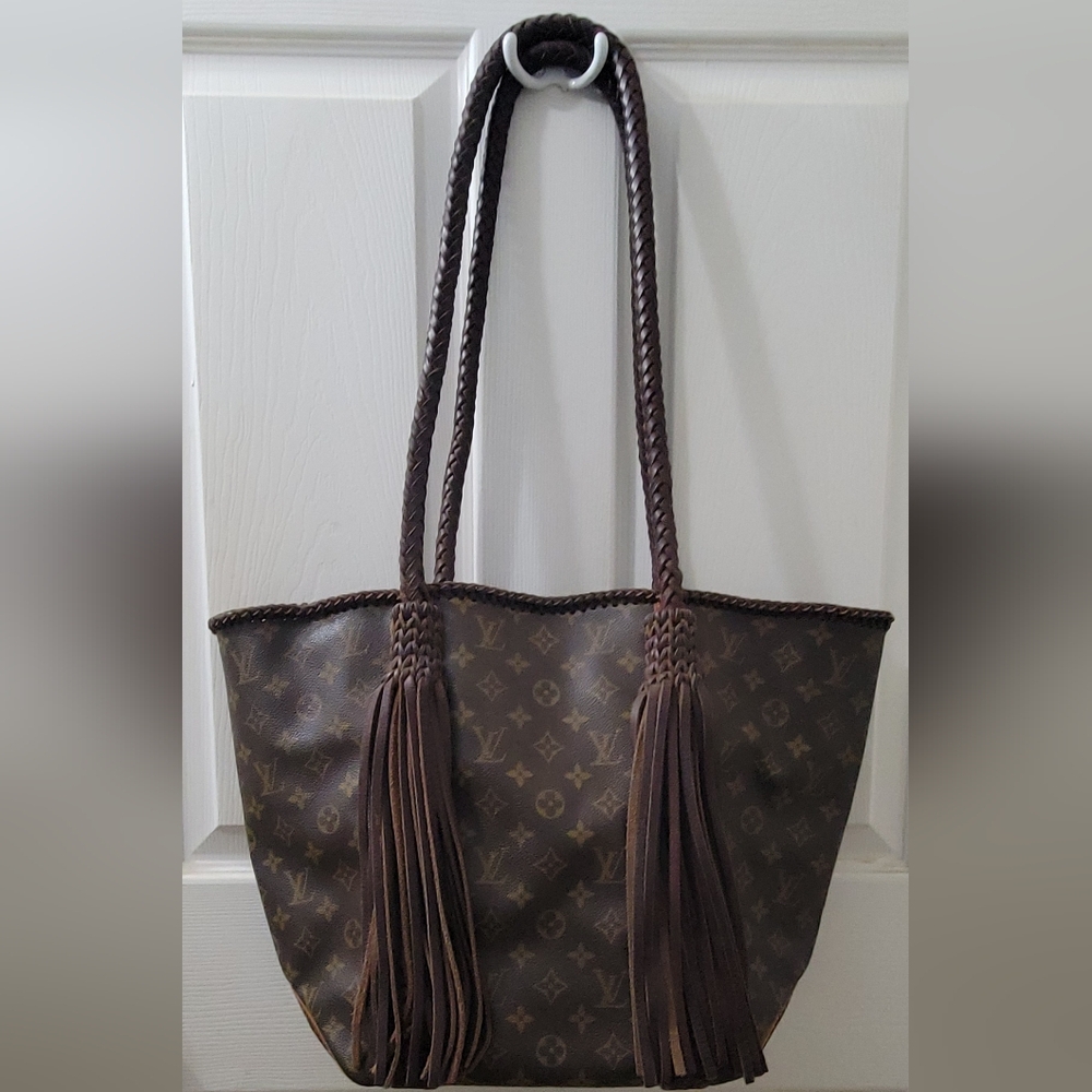 Louis Vuitton Brown Monogram Tote with Tassel Embellishments